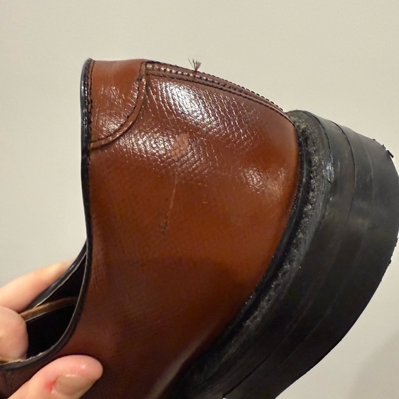 Hofheimer's Cavaliers men's brown leather Oxford dress shoes, size 12 - Picture 10 of 16